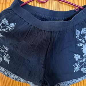 J. Crew Navy Embroidered High-Waist Women’s Shorts
